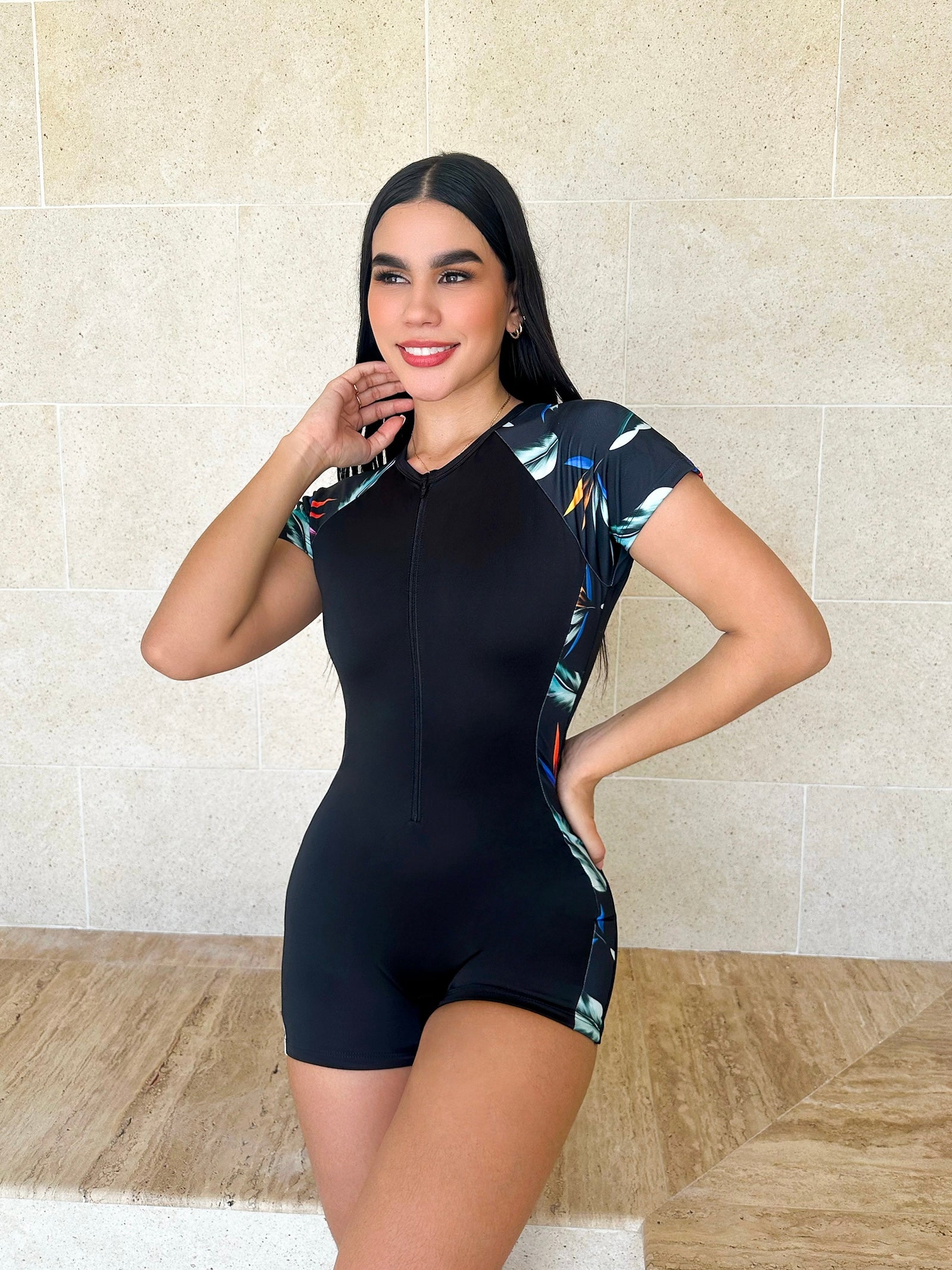 Traje de baño short más estampado