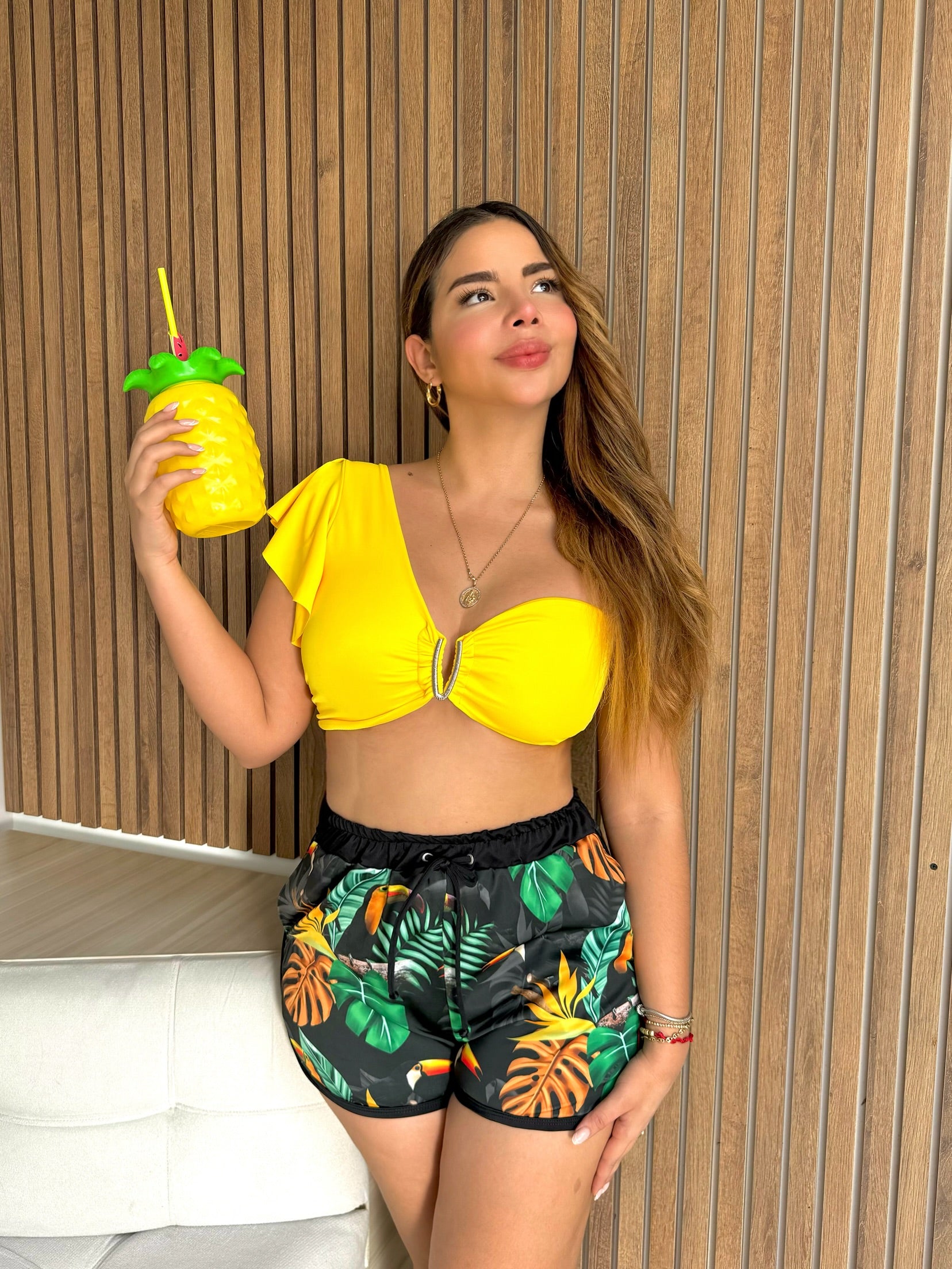 Traje de baño tipo short pantaloneta panty