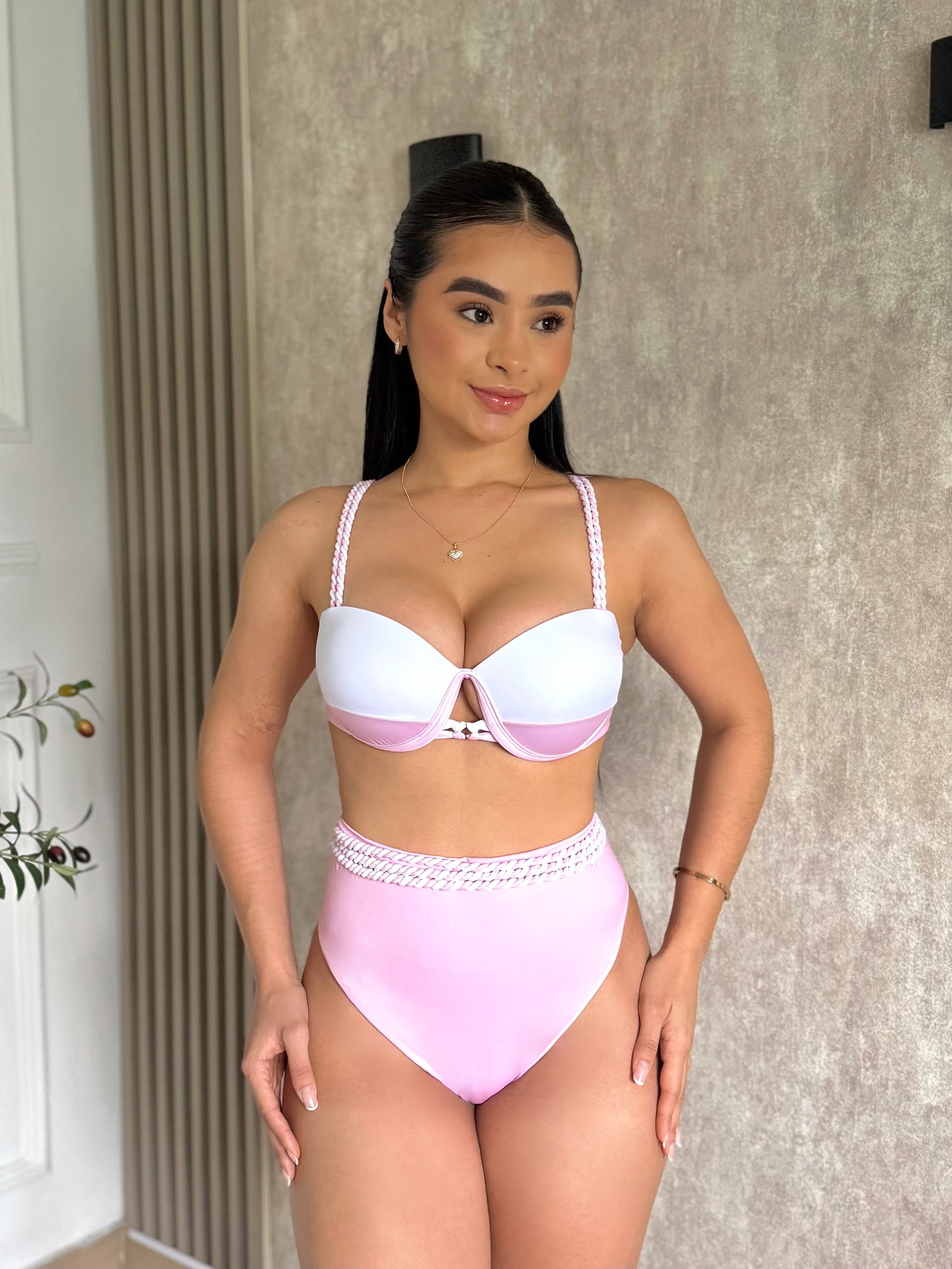 Traje de baño dos piezas trenza multicolor