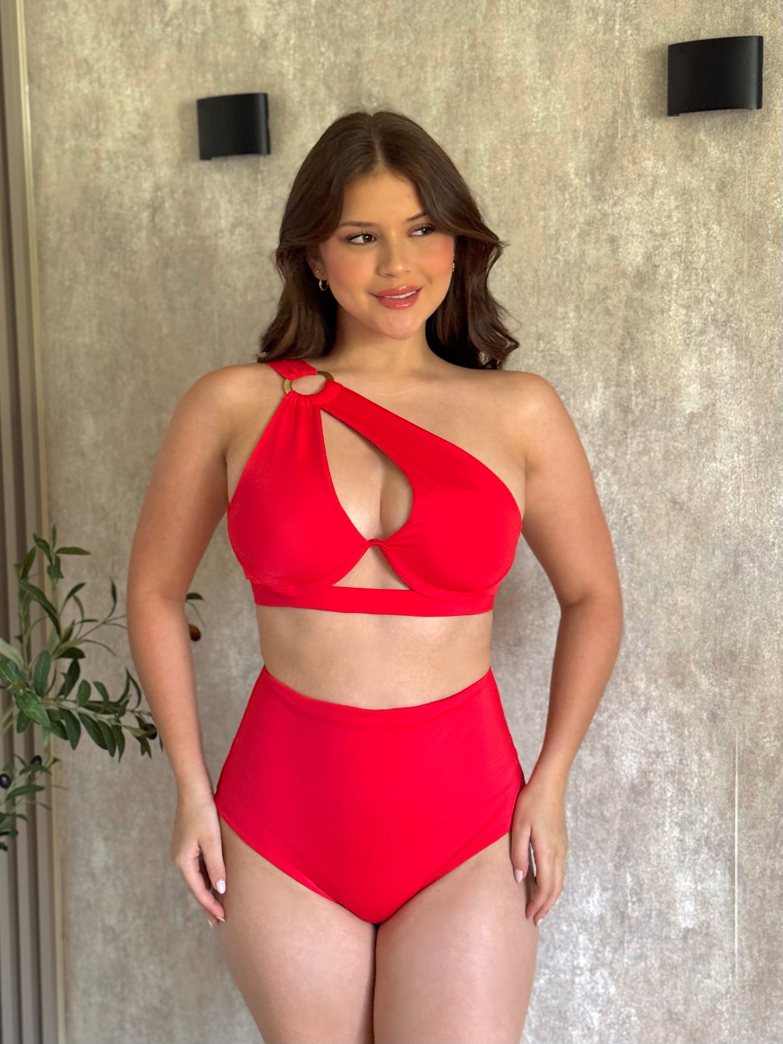 Traje de baño dos piezas medio beso prehormado herraje multicolor