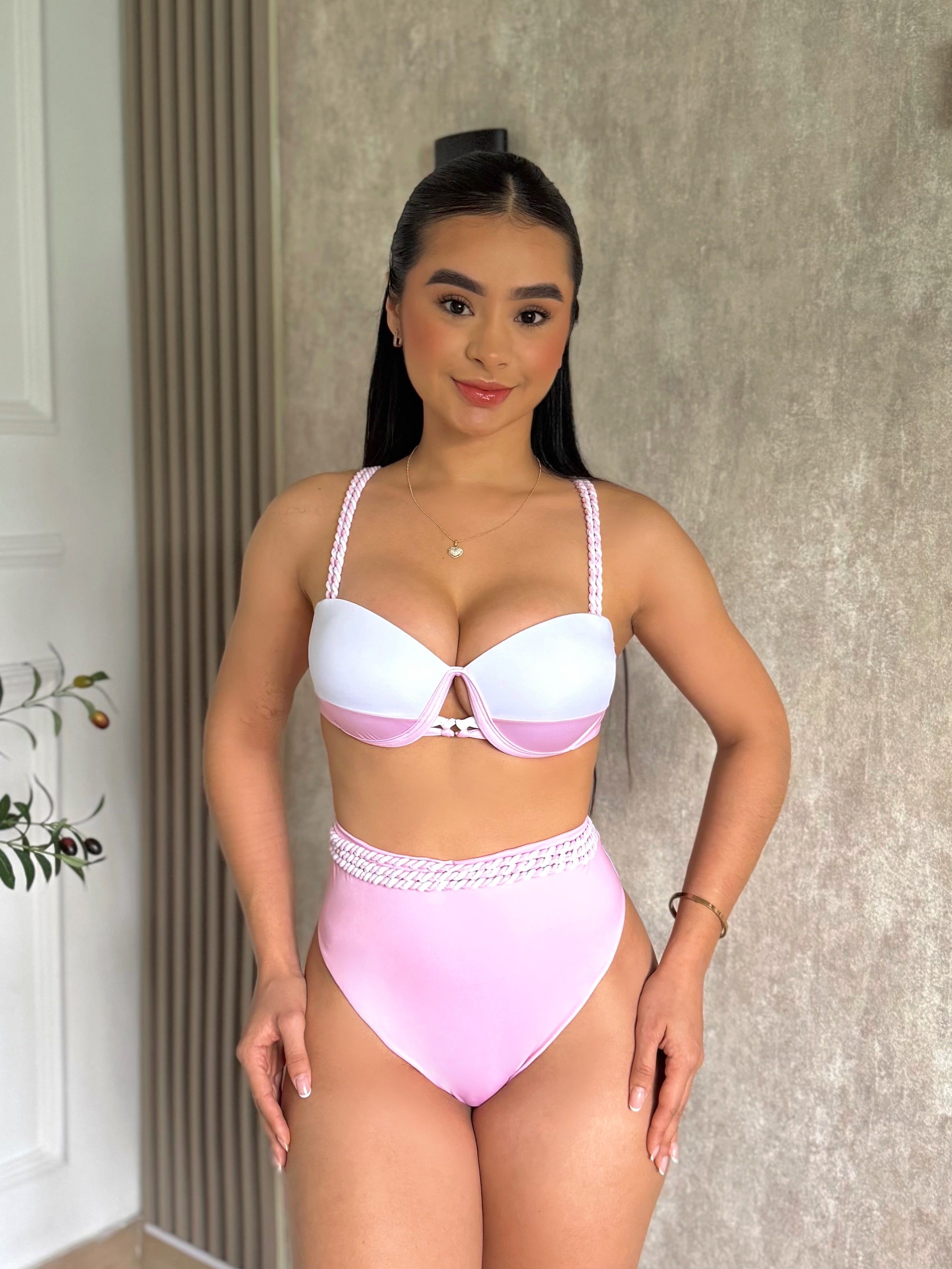 Traje de baño dos piezas trenza multicolor