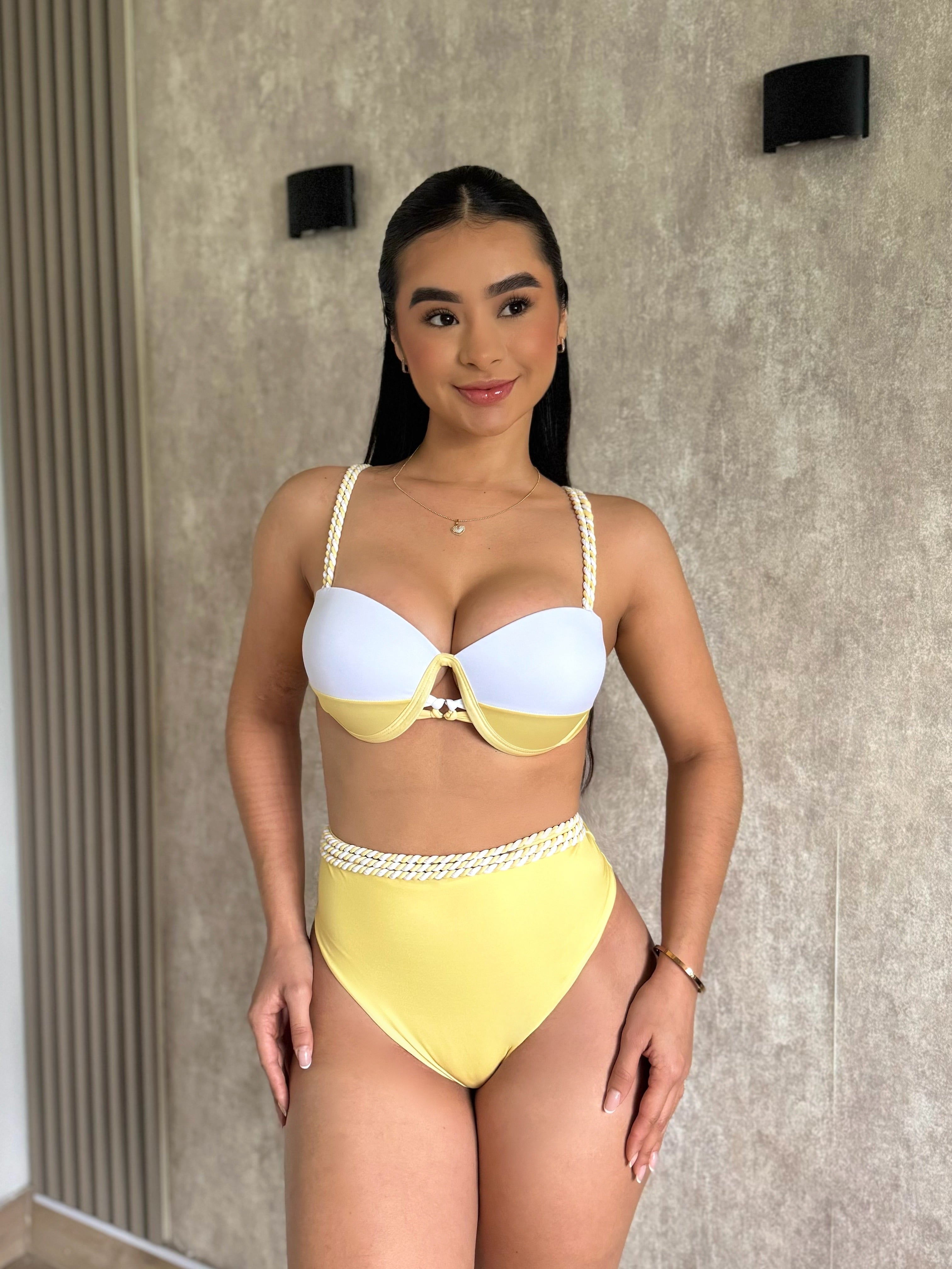 Traje de baño dos piezas trenza multicolor