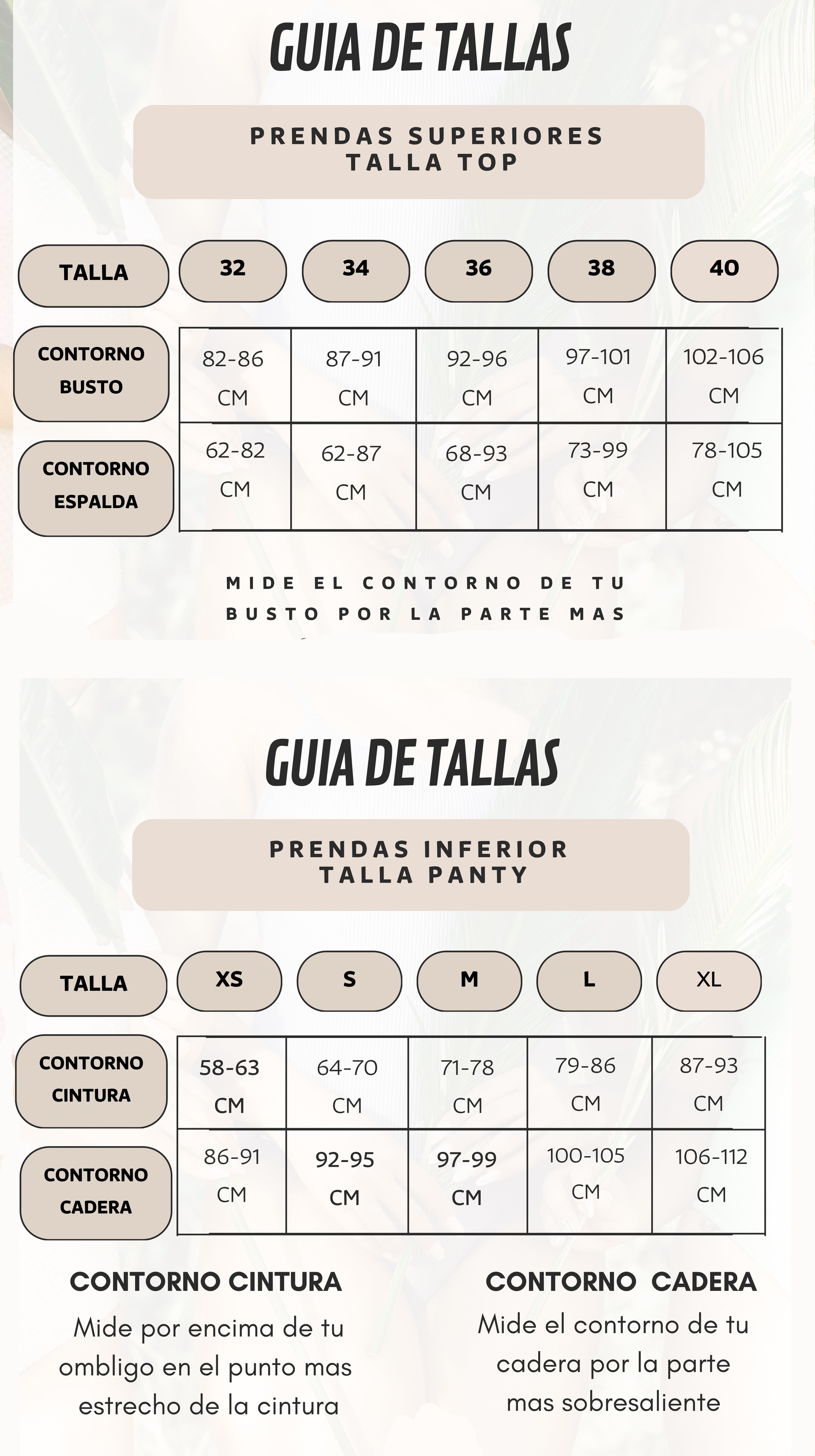 Guía de tallas