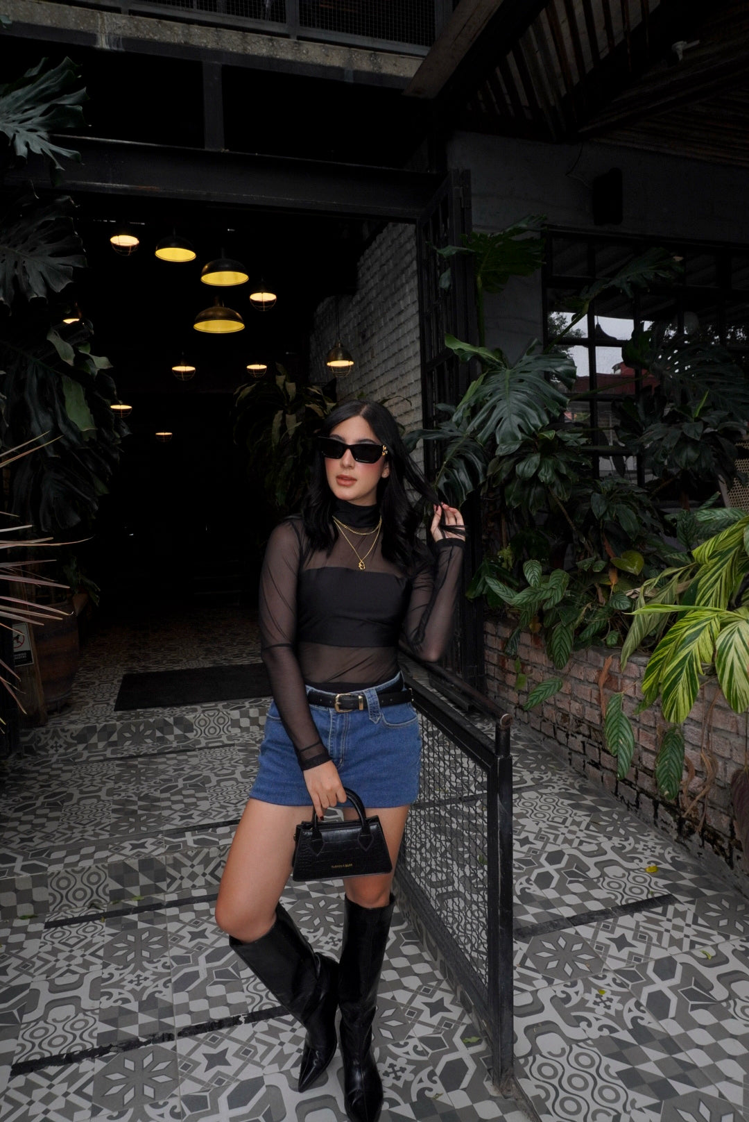 Body Maria Rose Malla Manga Larga