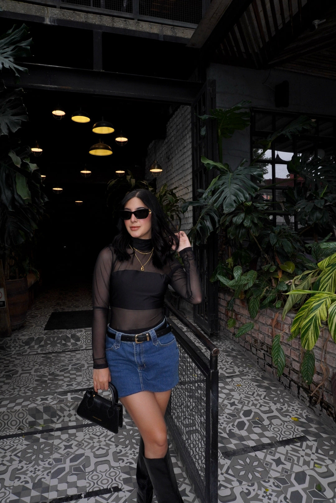 Body Maria Rose Malla Manga Larga