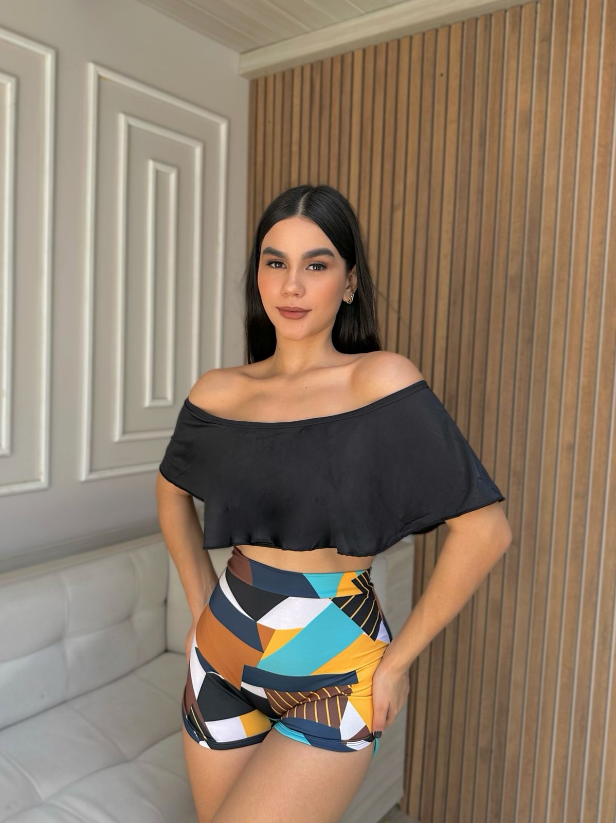 Azul Rey Vestido De Baño Enterizo Con Falda Baño Enterizo Top